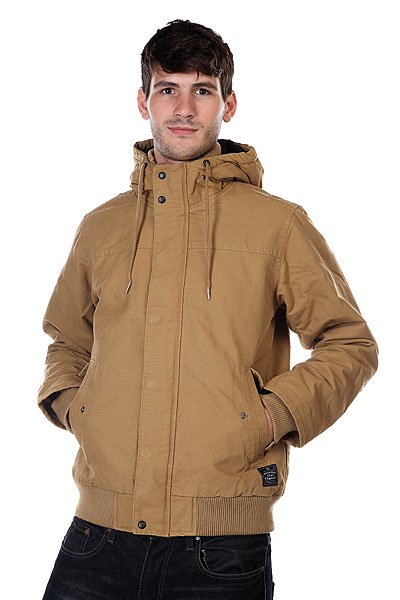 Куртка Quiksilver Brooks Dull Gold Куртка Quiksilver Brooks Dull GoldКуртки и Парки<br>Технические характеристики: Верх из 100% полиэстера. Внутренняя подкладка из стеганой тафты.Без дополнительного утепления (осень/весна). Застежка – молния + кнопки по всей длине. Съемный капюшон с утяжкой. Эластичные регулируемые лайкровые манжеты на рукавах и поясе. Два боковых прорезных кармана для рук. Фасон: стандартный (regular fit).<br><br>Размер EU: S<br>Размер EU: L<br>Цвет: коричневый<br>Тип: Куртка зимняя<br>Возраст: Взрослый<br>Пол: Мужской