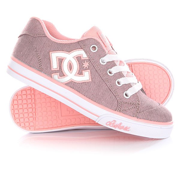 Кеды кроссовки низкие детские DC Chelsea Tx Se Pink/White