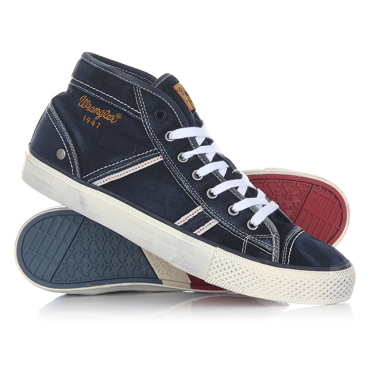 Купить кеды высокие Wrangler Starry Mid Denim Blue Denim в интернет ...