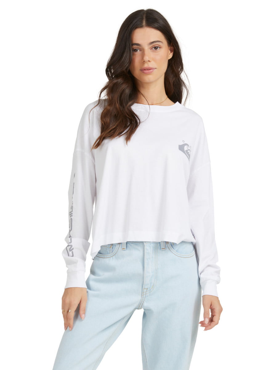 фото Оверсайз лонгслив из органического хлопка quiksilver womens oversized crop