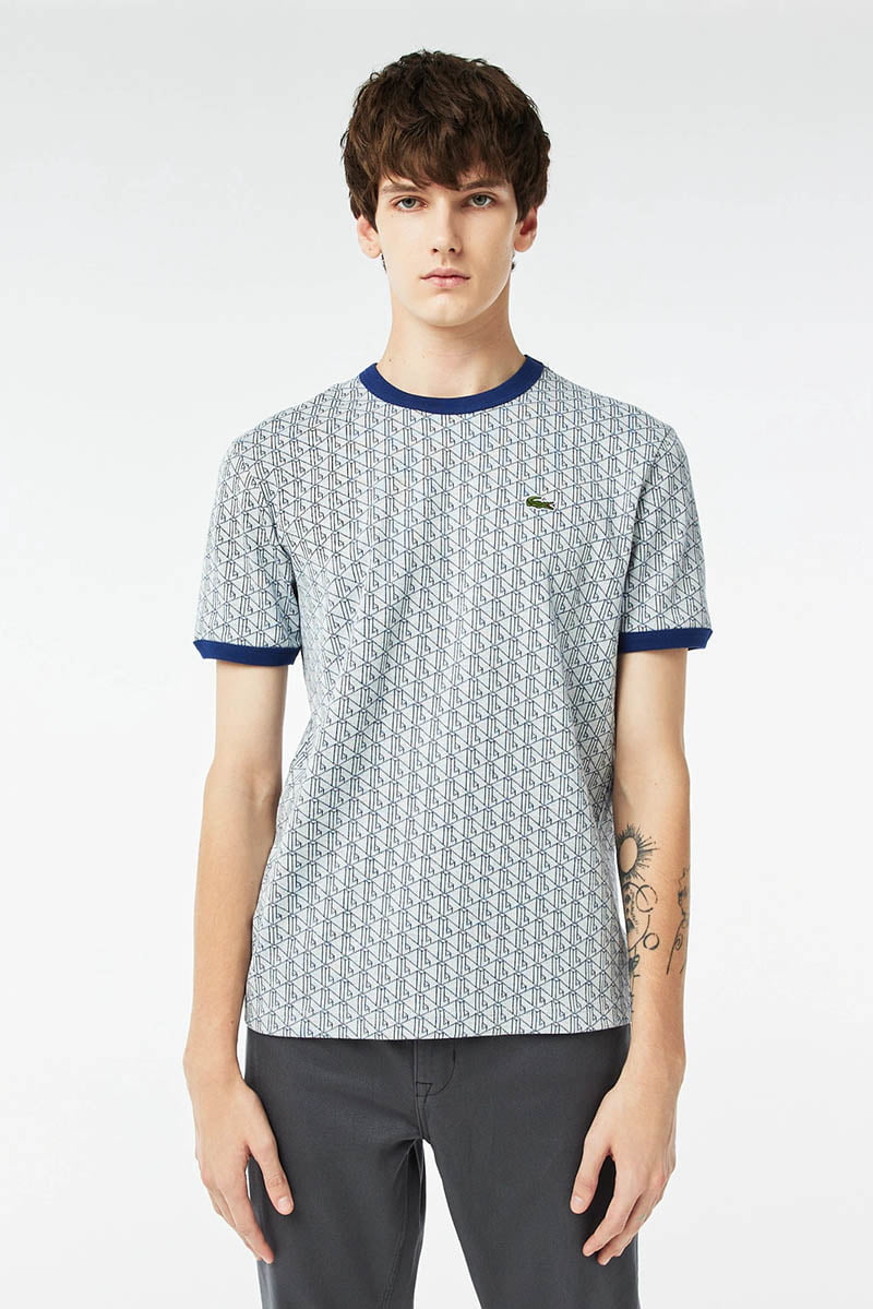 Купить футболку LACOSTE Regular Fit Monogrammed Jacquard T-shirt  (TH1437_QSF) в интернет-магазине Дом Мод 1968