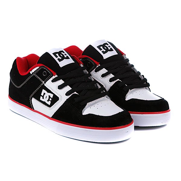 DC Pure Slim Shoe Black White Red