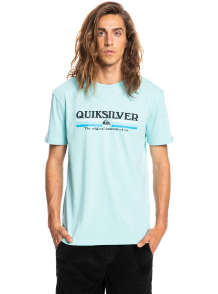 Купить мужскую футболку Lined Up Angel Blue голубой от QUIKSILVER по выгодной цене за 2990 Р | Футболки Квиксильвер с доставкой в brd.ru