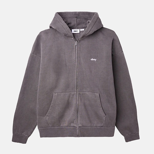  Obey LOWERCASE PIGMENT ZIP HOOD